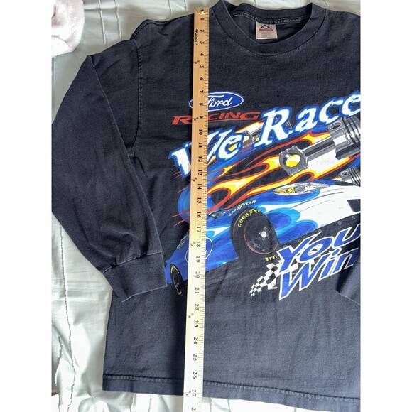 Vtg 90s Ford Racing Nascar Motorsport We Race You Win Graphic T-Shirt Mens Large - Picture 5 of 8